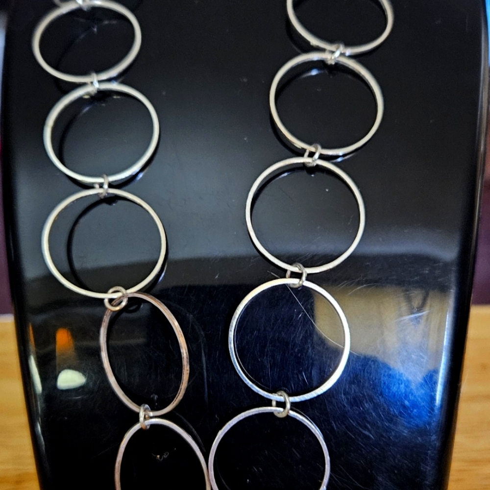 Silver Circle Link Necklace